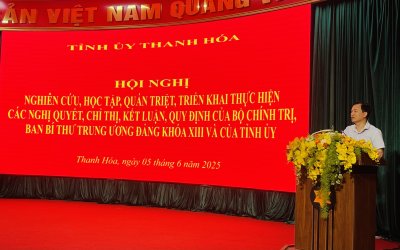 Hội nghị trực tuyến nghiên cứu, học tập, quán triệt, triển khai thực hiện các nghị quyết, chỉ thị, kết luận, quy định của Bộ Chính trị, Ban Bí thư Trung ương Đảng khoá XIII và của BTV Tỉnh uỷ