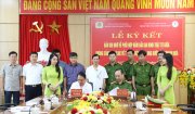 LỄ KÝ KẾT BIÊN BẢN GHI NHỚ VỀ PHỐI HỢP ĐẢM BẢO AN NINH TRẬT TỰ GIỮA PHÒNG CẢNH SÁT QLHC VỀ TTXH VÀ BỆNH VIỆN UNG BƯỚU TỈNH THANH HOÁ